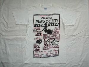 ☆ 90s USA製 ビンテージ Faster, PUSSYCAT! KILL! KILL! ファスター・プシィキャット!キル!キル! Tシャツ sizeL 白 ☆古着 カルト 映画