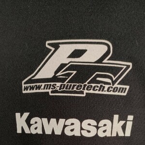 Kawasaki×PURE TECH半袖TシャツM　黒　カワサキ純正部品モトスペースピュアテックオリジナルオートバイダートフリーク