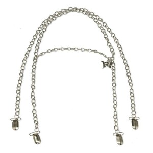  suspenders chain choucho. charm attaching clip silver color 
