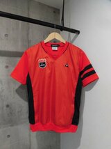 美品 le coq sportif GOLF ルコック ゴルフ/ナイロン切替 半袖シャツM/プルオーバー 半袖 アウター/赤 レッド/メンズ/QG5590CP_画像2