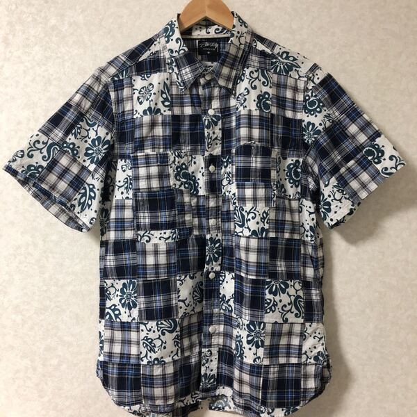STUSSY 半袖チェックパッチワーク ステューシー