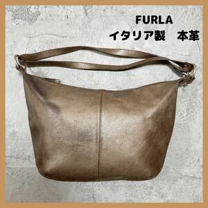 フルラ イタリア製 レザーショルダーバッグ FURLA 4601F 大きめショルダーバッグ BAG made in Italy ジェニュインレザー 玉FL1142