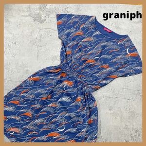 グラニフ graniph グラフィス ワンピース トップス グラフィックデザイン ポケット付き ノースリーブ レディース サイズF 玉FL1155