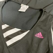 美品 adidas アディダス Climalite クライマライト スポーツ エクササイズ ウエストドローコード スカート スリット入り 極上美品 玉FL1108_画像10