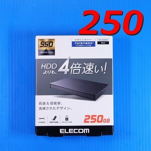 【USB3.1 SSD 250GB】ELECOM ESD-EJ0250GBK 外付けポータブル