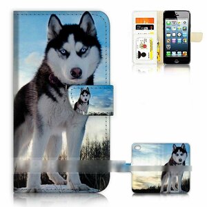 iPhone 6 Plus 6S Plus アイフォン シックス エス プラス シベリアン ハスキー 犬 スマホケース 手帳型ケース スマートフォン カバー