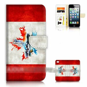 iPhone 5 5S SE アイフォン ファイブ エス エスイー カナダ 国旗 スマホケース 手帳型ケース スマートフォン カバー