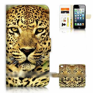 iPhone 5C iPhone пять si- леопард Leopard . смартфон кейс блокнот type кейс смартфон покрытие 