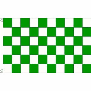 海外限定 国旗 チェッカーフラッグ レース旗 緑 白 グリーン ホワイト 特大フラッグ