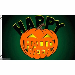 海外限定 国旗 ハッピーハロウィン ハロウィーン カボチャ 南瓜 お化け パーティー 特大フラッグ