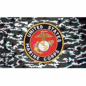 海外限定 国旗 アメリカ海兵隊 USMC 米国 軍旗 マリーン 迷彩柄 カモフラージュ 特大フラッグ