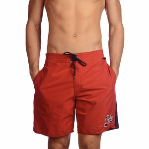 新品正規60％OFF POLO RALPH LAUREN ポロ ラルフローレン 水着 30 赤 綿 ナイロン 春夏 サーフパンツ スイムウエア SAFARI絶賛