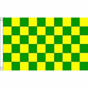 海外限定 国旗 チェッカーフラッグ レース旗 黄色 緑 イエロー グリーン 特大フラッグ