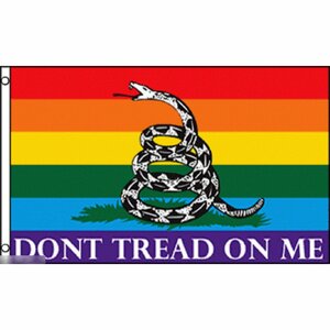 海外限定 国旗 虹 レインボーフラッグ LGBT ガズデン旗 俺を踏むな ガラガラ 蛇 ヘビ 特大フラッグ