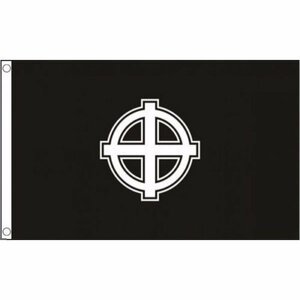海外限定 国旗 ケルト 十字 アイルランド十字 アイオナ十字 黒 ブラック 特大フラッグ