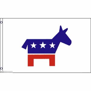 海外限定 国旗 アメリカ 米国 民主党 シンボル ロバ 特大フラッグ