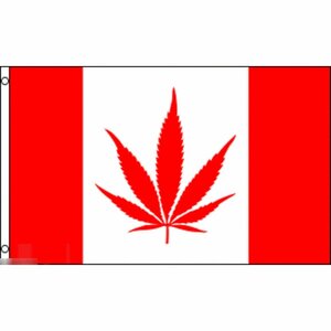 海外限定 国旗 カナダ マリファナ 大麻 ヘンプ カンナビス 特大フラッグ