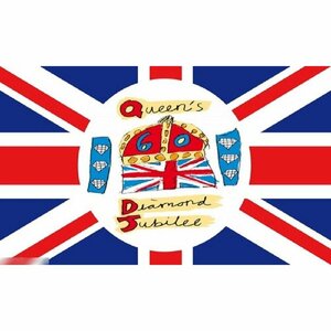 海外限定 国旗 イギリス 英国王室 エリザベス女王即位60年記念 特大フラッグ