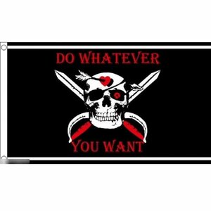 海外限定 国旗 海賊旗 パイレーツ スカル 骸骨 ドクロ やりたいようにしろ 特大フラッグ