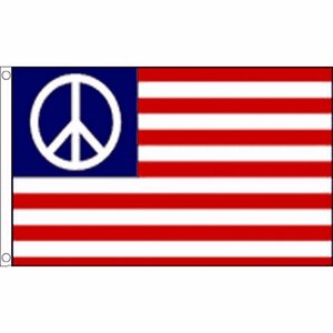 海外限定 国旗 アメリカ合衆国 星条旗 USA ピースマーク 平和 特大フラッグ