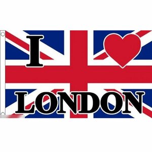 海外限定 国旗 アイ ラブ ロンドン イギリス 英国 ユニオンジャック I LOVE LONDON 特大フラッグ