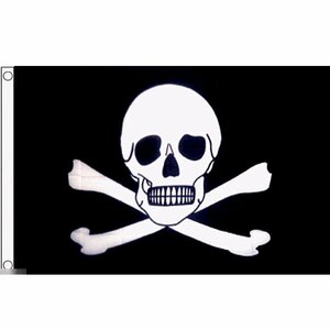 海外限定 国旗 海賊旗 パイレーツ スカル 骸骨 ドクロ クロスボーン 立入禁止 特大フラッグ