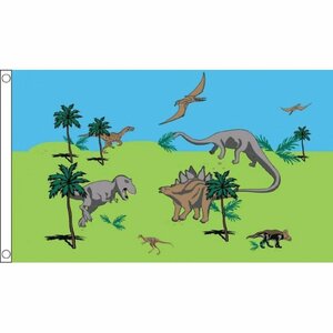 海外限定 国旗 恐竜 ダイナソー ティラノサウルス ステゴサウルス 特大フラッグ