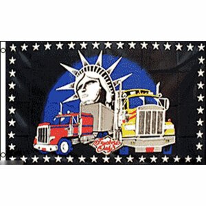 海外限定 国旗 トラック 野郎 貨物自動車 アメリカン 自由の女神像 USA アメリカ 特大フラッグ