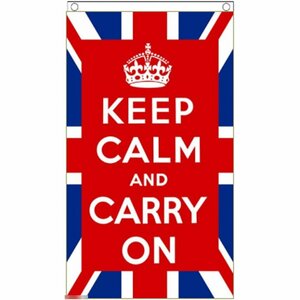 海外限定 国旗 イギリス 英国 ユニオンジャック 平静を保ち 普段の生活を続けよ 特大フラッグ