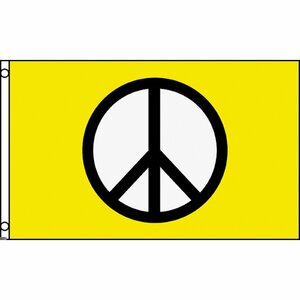 海外限定 国旗 ピースマーク 平和 反戦 黄色 イエロー 特大フラッグ