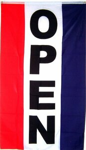 海外限定 国旗 オープン OPEN 開店 のぼり旗 特大フラッグ 1