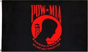 海外限定 POW MIA ベトナム戦争 捕虜 行方不明 赤 特大フラッグ