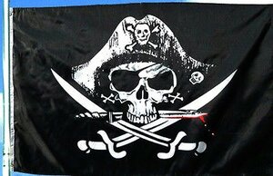 海外限定 海賊旗 スカル血まみれクロスサーベル 特大フラッグ