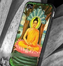 iPhone 7 Plus仏陀 ブッダ 蓮の花 アートケース保護フィルム付_画像3