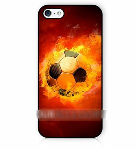 iPhone6 6Sサッカーボール 炎 アートケース 保護フィルム付