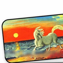 iPhone 7 Plus 馬 ウマ 抽象画 砂浜 ビーチ 夕陽 アートケース 保護フィルム付_画像3