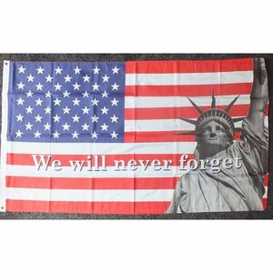 海外限定 国旗 911 テロ 自由の女神 アメリカ合衆国 USA 星条旗 特大フラッグ