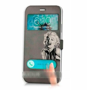 iPhone5 5S5Cマリリンモンロー手帳型ケース 充電 フィルム付