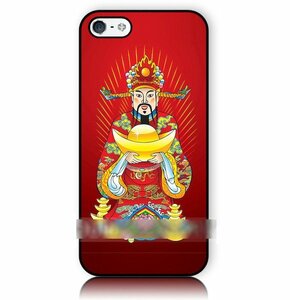 iPhone5 5S5CSE中国 お金 神様 財神アートケース保護フィルム付