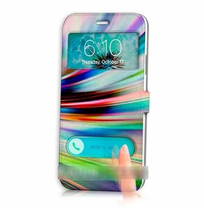 GalaxyS6S6Edgeアブストラクト手帳型ケース ケーブル フィルム付