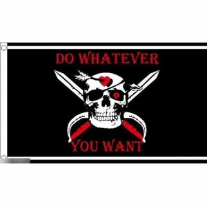 海外限定 国旗 何でもする 手段を選ばない 海賊旗 パイレーツ スカル 骸骨 特大フラッグ