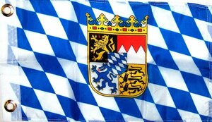 海外限定 国旗 ドイツ バイエルン州 州旗 紋章入り フラッグ