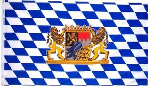海外限定 国旗 ドイツ バイエルン州 州旗 紋章入り 特大フラッグ