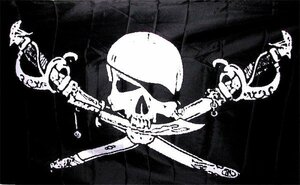 海外限定 国旗 海賊旗 パイレーツ スカル サーベル 特大フラッグ