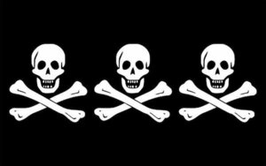 海外限定 国旗 海賊旗 パイレーツ スカル ボーン 特大フラッグ