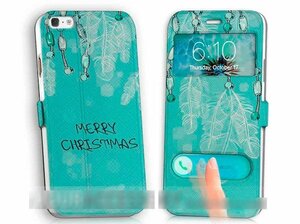 iPhone6 6SPlusメリークリスマス手帳型ケースケーブルフィルム付