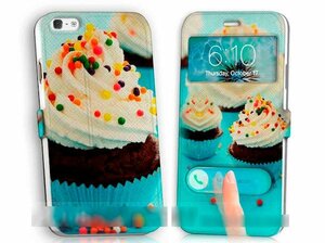 iPhone5 5S5CSEカップケーキ手帳型ケース充電ケーブルフィルム付