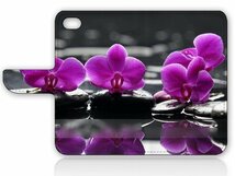 iPhone 8 アイフォン 8 アイフォーン 8紫 花 スマホケース充電ケーブルフィルム付_画像2