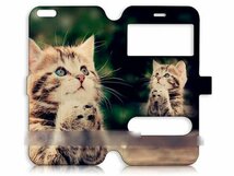 iPhone5 5S5C祈るネコ猫手帳型ケース 充電ケーブルフィルム付_画像2