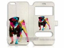 iPhone5 5S5C犬 ドッグ 手帳型ケース 充電ケーブル フィルム付_画像2